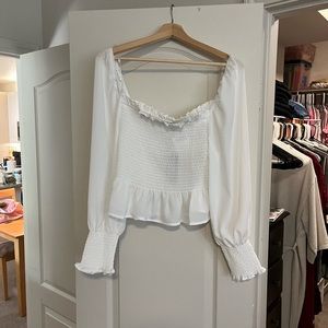 White Smocked Top